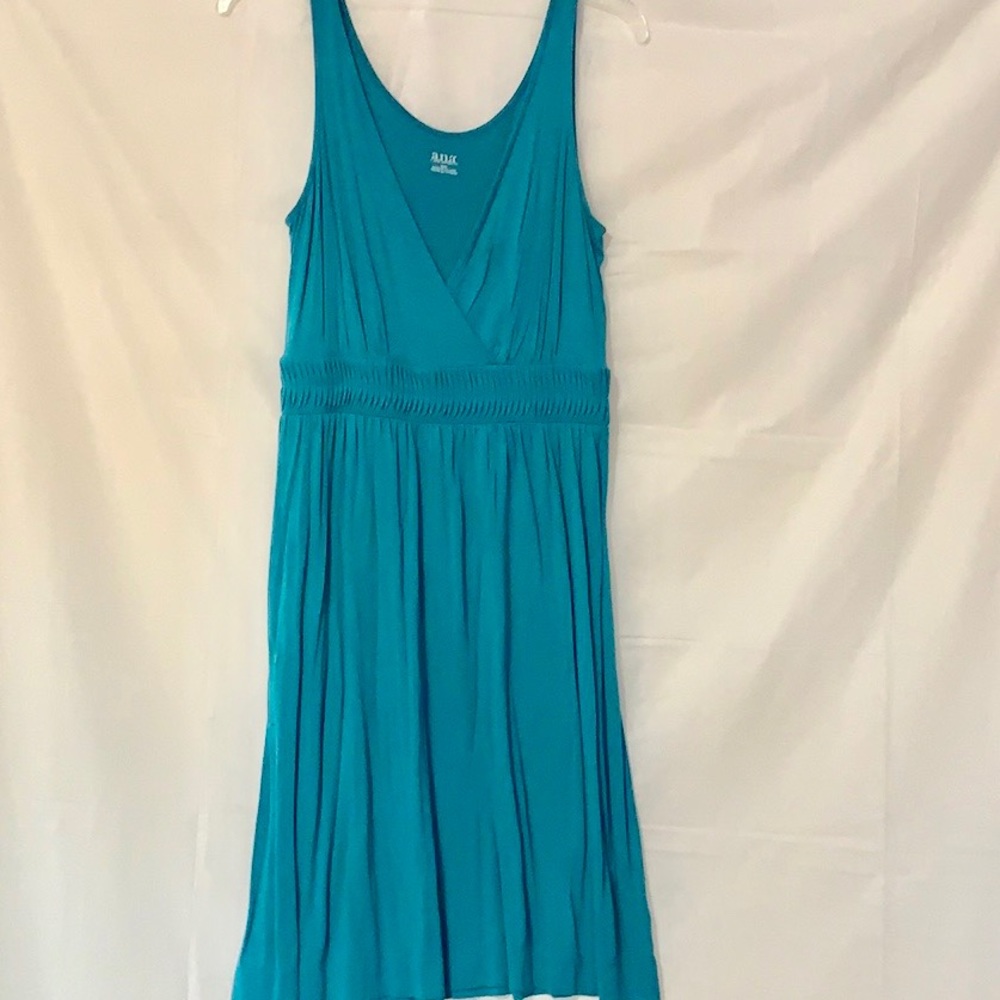 Breezy Teal Sleeveless Dress w/Empire Waist Detail